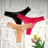 3 Pcs Sheer Lace G String Women Sexy Thongs