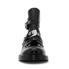 ive - MEN-CRUSH Black Cutout Boots - Silver Buckle