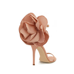 Flower Embellished High Heel Sandals - 9.5cm