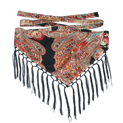Printed Fringed Girdle Belt
