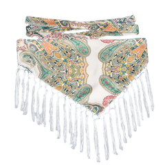 Printed Fringed Girdle Belt