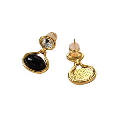 Diamante And Gem Earrings - Pair