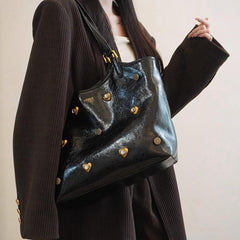 Diamante Heart Oversized Tote Bag