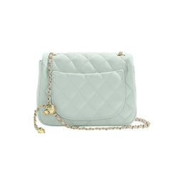 Metal Lock Quilted Cross Body Bag