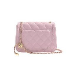 Metal Lock Quilted Cross Body Bag