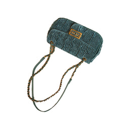 Metal Lock Velvet Cross Body Bag