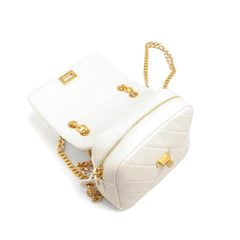 Metal Lock Quilted Backpack Bag