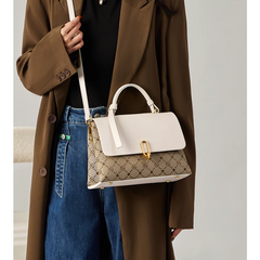 Metal Lock Printed Cross Body Bag