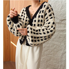 Checkered Knitwear Sweater