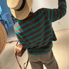 Striped Long Sleeves Top