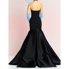Ruffled Hem Tube Evening Dress Gown