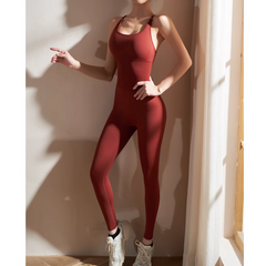 Yoga Pilates Back Cross Fitted Bodysuit