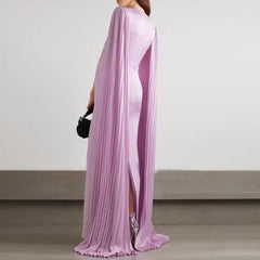 Fold Details Slip Evening Dress Gown