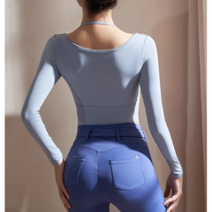 Yoga Pilates Double Layers Fitted Fitness Top