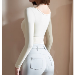 Yoga Pilates Double Layers Fitted Fitness Top