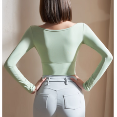 Yoga Pilates Double Layers Fitted Fitness Top