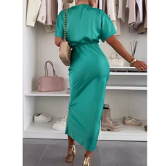 V Neck Midi Dress