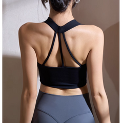 Yoga Pilates Deep V Fitted Sports Bra