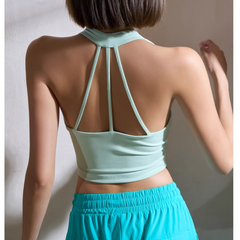 Yoga Pilates Deep V Fitted Sports Bra