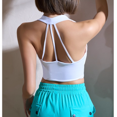 Yoga Pilates Deep V Fitted Sports Bra