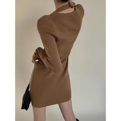 Cut Out Knitwear Mini Dress