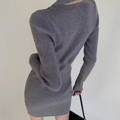 Cut Out Knitwear Mini Dress