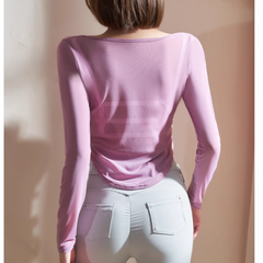 Yoga Pilates Asymmetric Hem Fitted Fitness Top