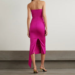 Asymmetric Hem Tube Evening Dress Gown