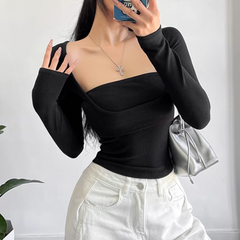 Square Collar Cropped Top