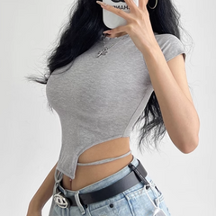 Asymmetric Hem Cropped Top