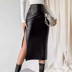 Slip Leather Skirt