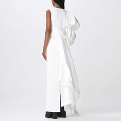 Ruffled Off-Shoulder Evening Dress Gown