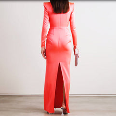 Ruffled Evening Dress Gown