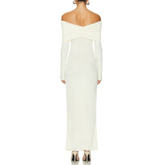 Off-Shoulder Evening Dress Gown