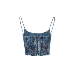 Denim Cropped Cami Top