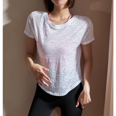 Yoga Pilates Back Opening Fitted Fitness Top