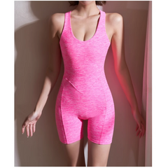 Yoga Pilates Backless Fitted Bodysuit Activewear