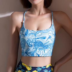 Yoga Pilates Lace Up Fitted Sports Bra