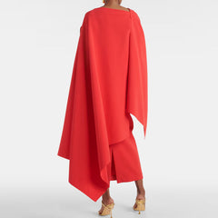 Asymmetric Cape Evening Dress Gown