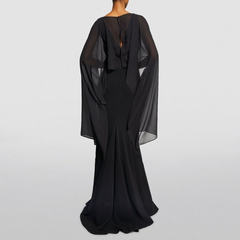 Cape Evening Dress Gown