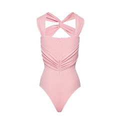 Flower Embellished Cut Out Bodysuit