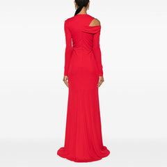 Cold Shoulder Slip Evening Dress Gown