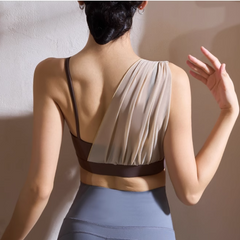 Yoga Pilates Mesh Spliced Fitted Sports Bra