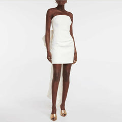 Bow Off-Shoulder Evening Dress Gown