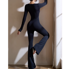 Yoga Pilates Long Sleeves Fitted Jumpsuit