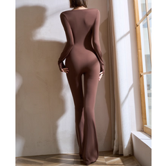 Yoga Pilates Long Sleeves Fitted Jumpsuit
