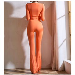 Yoga Pilates Long Sleeves Fitted Jumpsuit