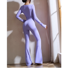 Yoga Pilates Long Sleeves Fitted Jumpsuit