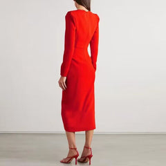 Long Sleeves Slip Evening Dress Gown