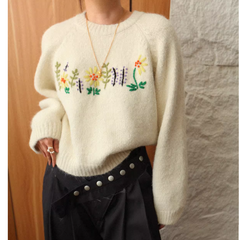 Flower Embroidery Knitwear Sweater